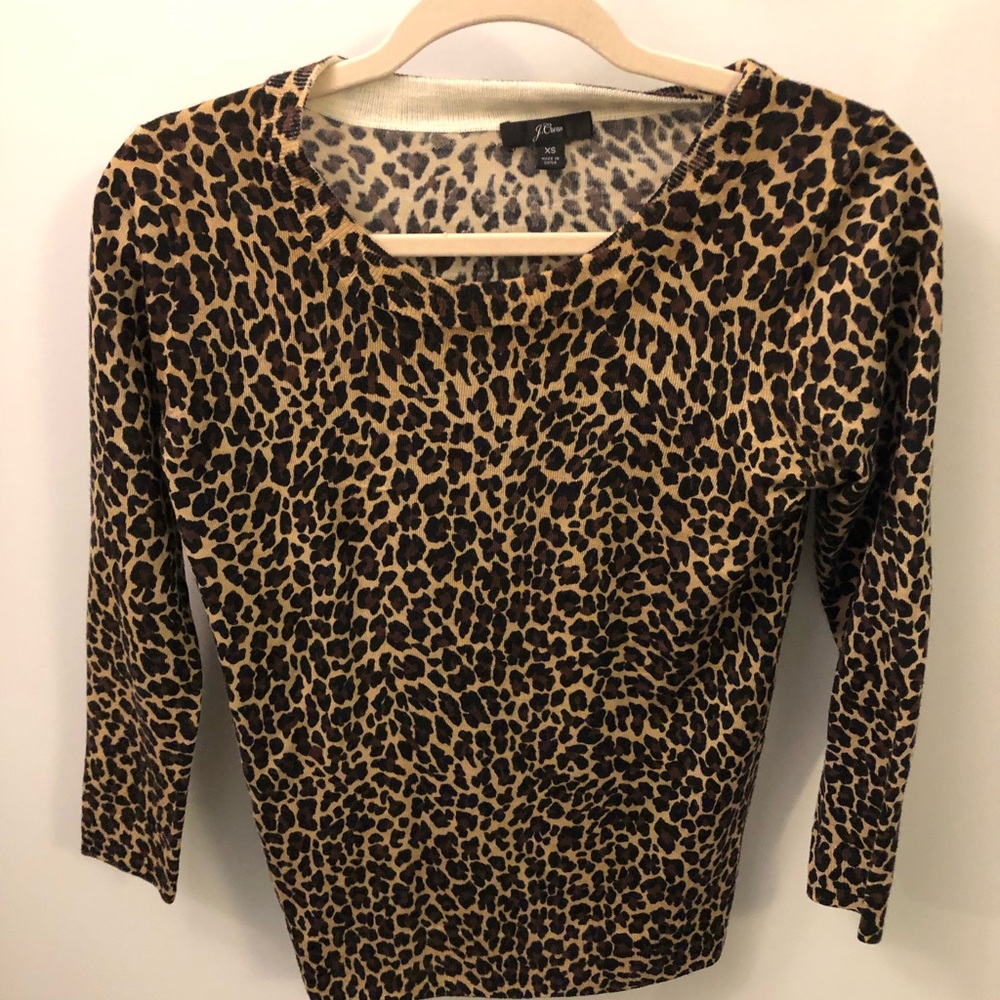 J Crew Leopard Tippi Sweater.